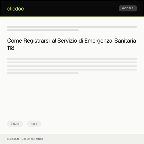 Anteprima documento Registrazione presso il servizio di emergenza sanitaria 118 — Salute, Italia