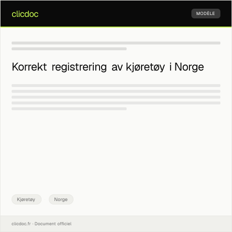 Document preview: Registrering av kjøretøy — Kjøretøy, Norge