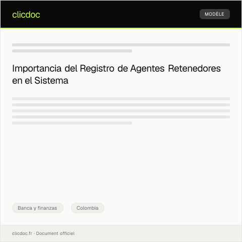 Vista previa del documento Registro de agentes retenedores — Banca y finanzas, Colombia