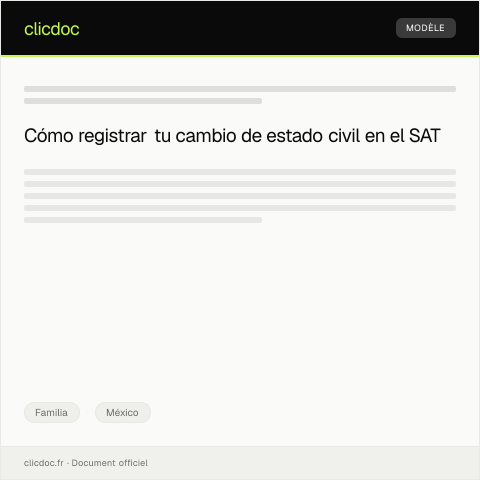 Vista previa del documento Registro de cambio de estado civil en el Registro Civil — Familia, México