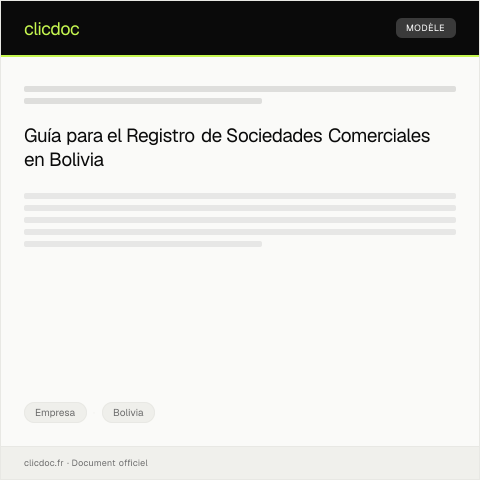 Vista previa del documento Registro de constitución de sociedades comerciales en el Servicio Plurinacional de Registro de Comercio — Empresa, Bolivia