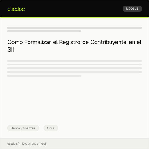 Vista previa del documento Registro de contribuyente en el Servicio de Impuestos Internos (SII) — Banca y finanzas, Chile