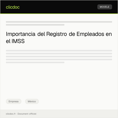Vista previa del documento Registro de empleados en el portal del IMSS — Empresa, México