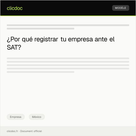 Vista previa del documento Registro de empresa ante el SAT — Empresa, México