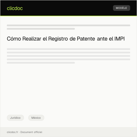Vista previa del documento Registro de patente ante el IMPI — Jurídico, México