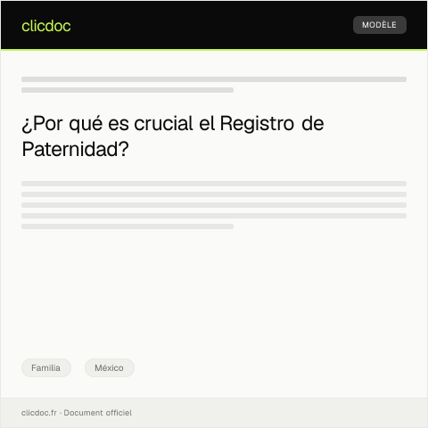 Vista previa del documento Registro de reconocimiento de paternidad ante el registro civil — Familia, México