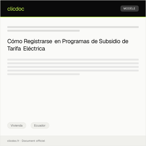 Vista previa del documento Registro de viviendas en programas de subsidio de tarifa eléctrica — Vivienda, Ecuador
