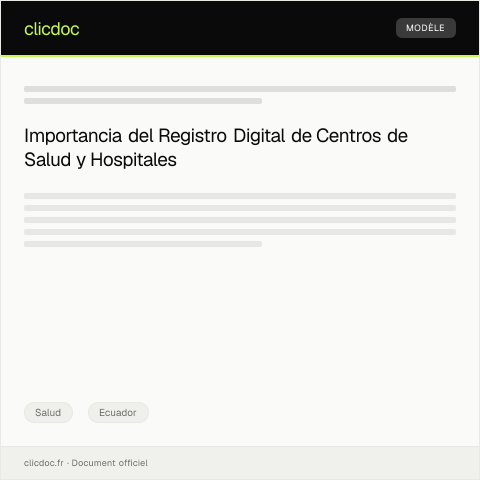 Vista previa del documento Registro digital de centros de salud y hospitales públicos y privados — Salud, Ecuador