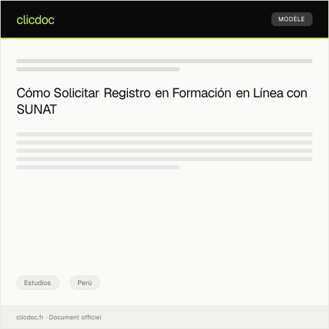 Vista previa del documento Registro en programas de formación en línea — Estudios, Perú