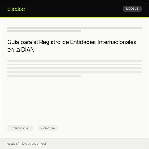 Vista previa del documento Registro de entidades internacionales en la plataforma del DIAN — Internacional, Colombia