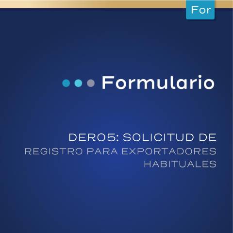 Vista previa del documento MH DGA PRO 04 FOR 001 Formulario DER 05 Solicitudde Registropara Exportadores Habituales — Formulario, Costa Rica (CERFA n°MH-DGA-PRO04-FOR-001-FormularioDER05-SolicituddeRegistroparaExportadoresHabitual)