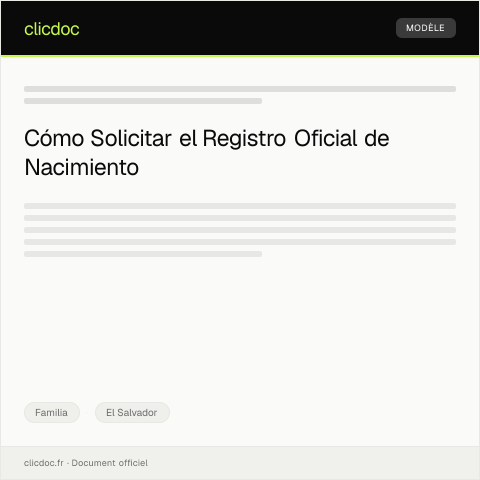 Vista previa del documento Registro oficial de nacimiento de nuevo nacido — Familia, El Salvador
