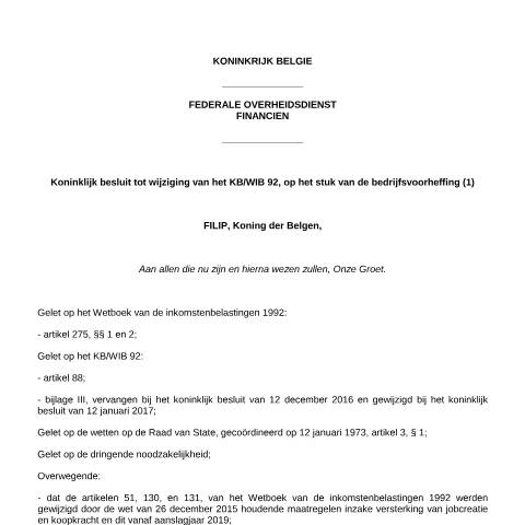 Aperçu du document Regels 1 januari 2018 (KB 10 december 2017) (PDF, 289.16 KB) — FOD Financiën, Belgique (CERFA n°700-regels-20180101)