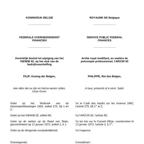 Aperçu du document Règles 1er janvier 2014 - 1er avril 2014 - 1er juillet 2014 (AR 18 juin 2014) (PDF, 32.95 Ko) — SPF Finances, Belgique (CERFA n°regel180614)
