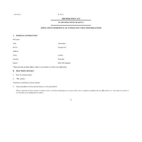 Document preview: form2 — Form, Kenya (CERFA n°form2)