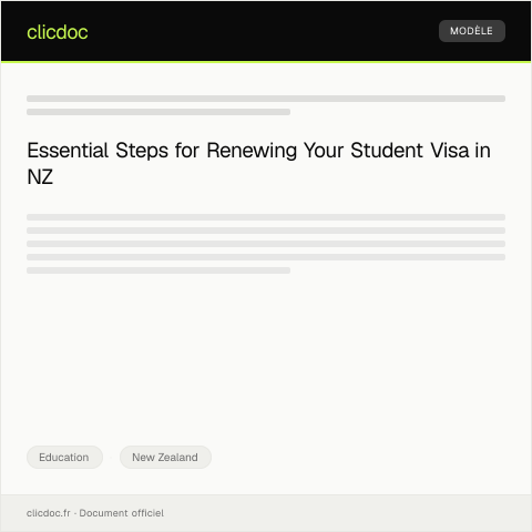 Document preview: Renewal of Student Visa via Immigration New Zealand — Education, New Zealand