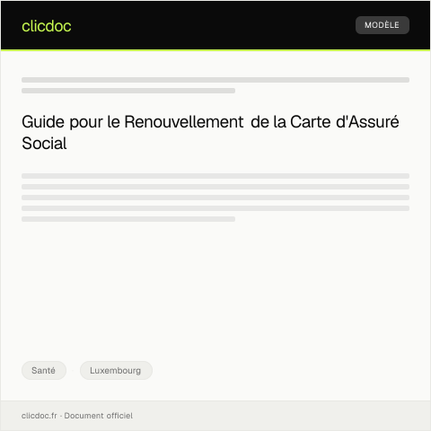 Aperçu du document Renouvellement de la Carte d'Assuré Social — Santé, Luxembourg