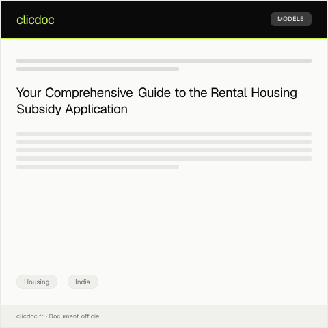 Document preview: Application for Rental Housing Subsidy (State Urban Development Department) — Housing, India