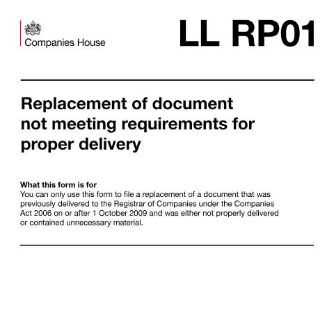 Document preview: Replace document not meeting requirements for a limited liability partnership (LL RP01) — Companies House, United Kingdom