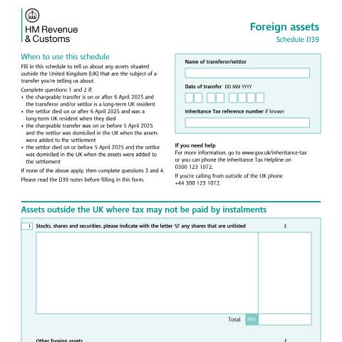 Document preview: Tell HMRC about foreign assets in a trust — HM Revenue & Customs, United Kingdom
