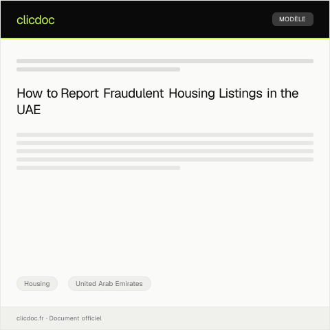 Document preview: Report Fraudulent Housing Listings / الإبلاغ عن قوائم السكن الاحتيالية — Housing, United Arab Emirates