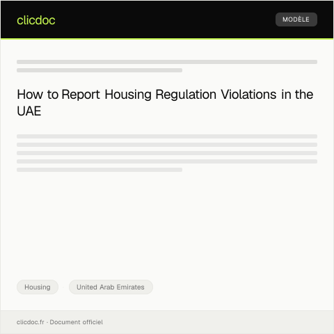 Document preview: Report Violations of Housing Regulations / الإبلاغ عن انتهاكات أنظمة السكن — Housing, United Arab Emirates