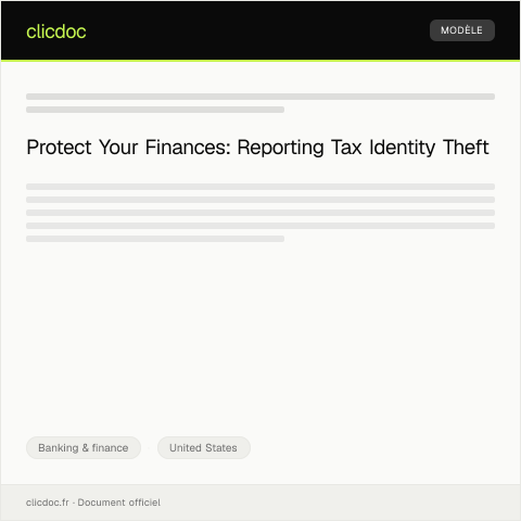 Document preview: Report of Identity Theft for Tax Purposes — Banking & finance, United States