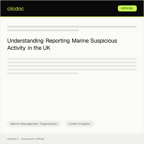 Document preview: Reporting Marine Suspicious Activity — Marine Management Organisation, United Kingdom
