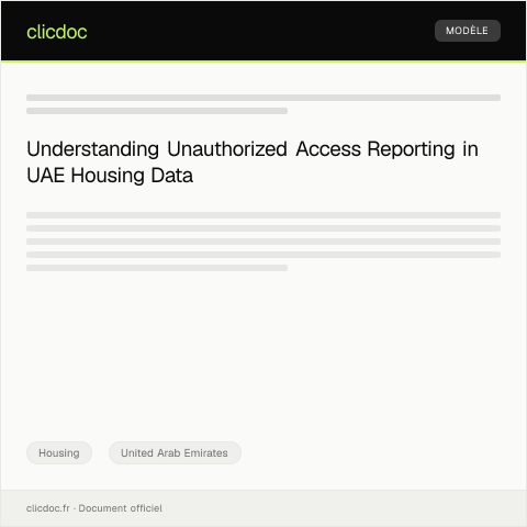 Document preview: Report Unauthorized Access to Housing Data / الإبلاغ عن وصول غير مصرح به إلى بيانات السكن — Housing, United Arab Emirates
