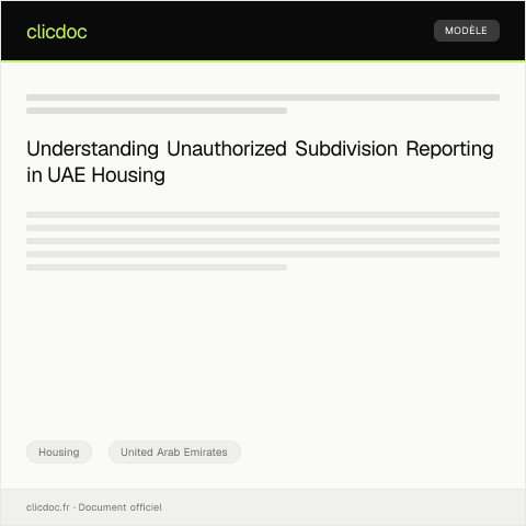 Document preview: Report Unauthorized Subdivision of Housing Units / الإبلاغ عن تقسيم غير قانوني للوحدات السكنية — Housing, United Arab Emirates