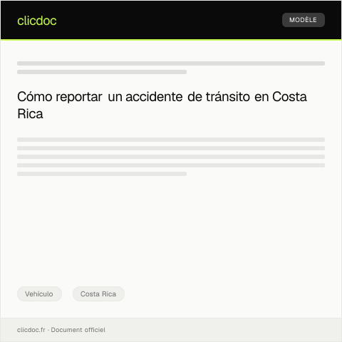 Vista previa del documento Reportar accidente de tránsito ante autoridad competente — Vehículo, Costa Rica