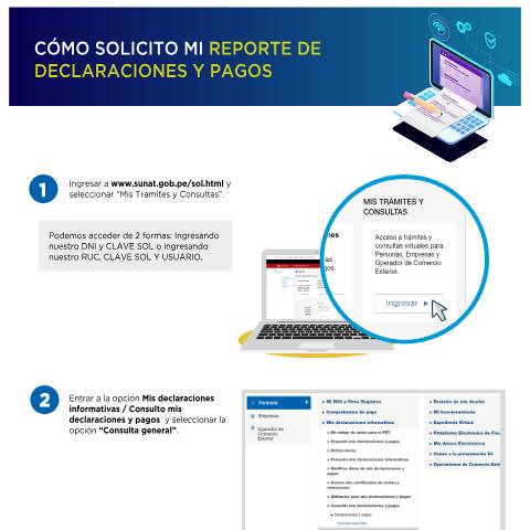Vista previa del documento Instructivo para obtener el reporte de declaraciones y pago — DECLARACIONES Y PAGOS, Perú