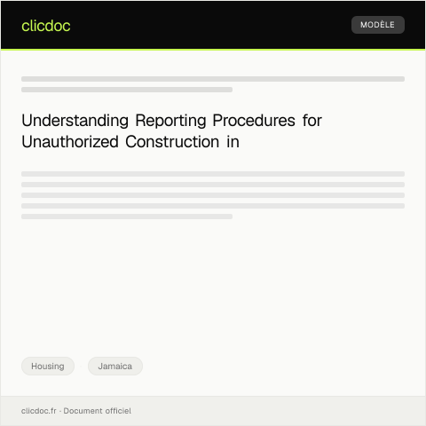 Document preview: Reporting Unauthorized Construction or Encroachment — Housing, Jamaica