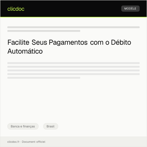 Pré-visualização do documento Requerimento de adesão ao débito automático — Banca e finanças, Brasil