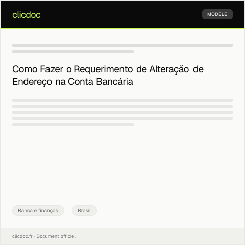Pré-visualização do documento Requerimento de alteração de endereço na conta bancária — Banca e finanças, Brasil