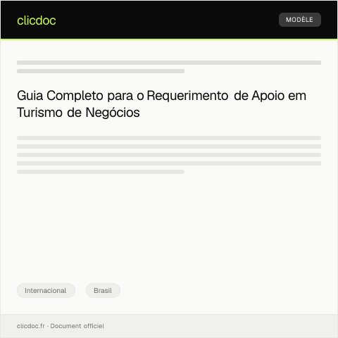 Pré-visualização do documento Requerimento de Apoio para Turismo de Negócios — Internacional, Brasil
