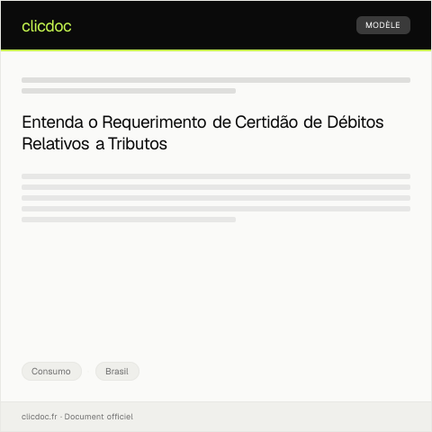Pré-visualização do documento Requerimento de Certidão de Débitos Relativos a Tributos Federais — Consumo, Brasil