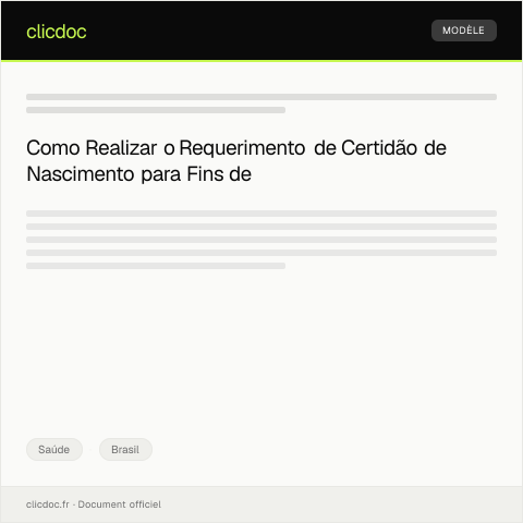 Pré-visualização do documento Requerimento de Certidão de Nascimento para fins de Saúde — Saúde, Brasil