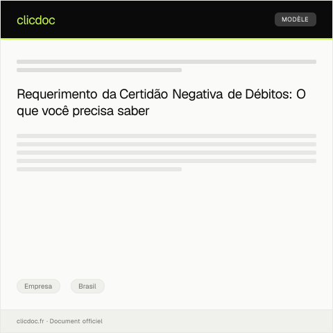 Pré-visualização do documento Requerimento de Certidão Negativa de Débitos — Empresa, Brasil