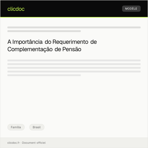 Pré-visualização do documento Requerimento de Complementação de Pensão — Família, Brasil