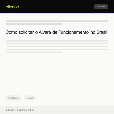 Pré-visualização do documento Requerimento de Alvará de Funcionamento — Empresa, Brasil