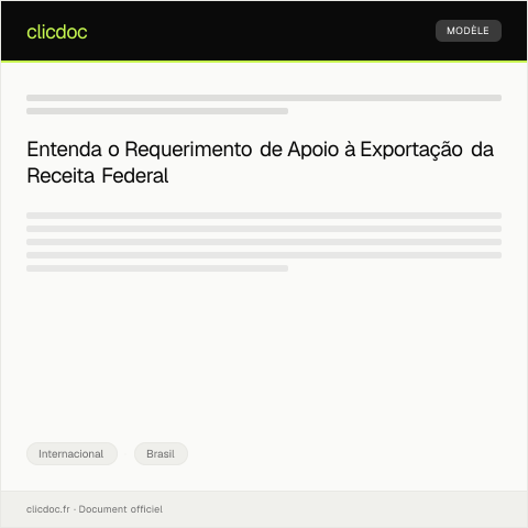 Pré-visualização do documento Requerimento de Apoio à Exportação — Internacional, Brasil