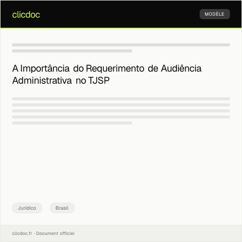 Pré-visualização do documento Requerimento de Audiência Administrativa no TJSP — Jurídico, Brasil
