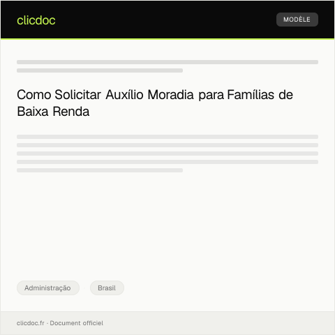 Pré-visualização do documento Requerimento de auxílio moradia para famílias de baixa renda — Administração, Brasil