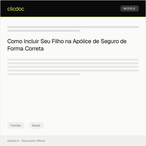 Pré-visualização do documento Requerimento de Inclusão de Filho na Apólice de Seguro — Família, Brasil