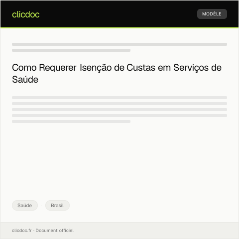 Pré-visualização do documento Requerimento de Isenção de Custas em Serviços de Saúde — Saúde, Brasil