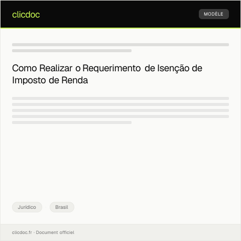 Pré-visualização do documento Requerimento de Isenção de Imposto de Renda — Jurídico, Brasil