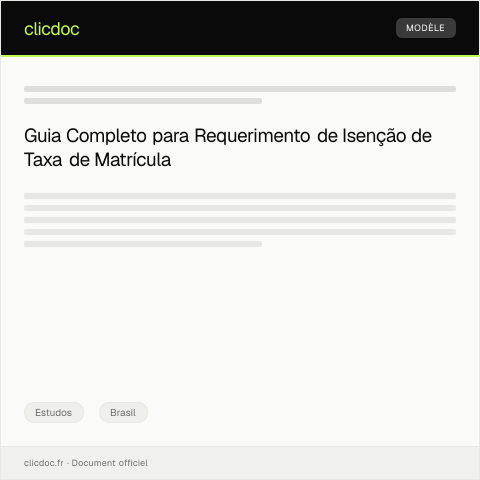 Pré-visualização do documento Requerimento de isenção de taxa de matrícula escolar — Estudos, Brasil
