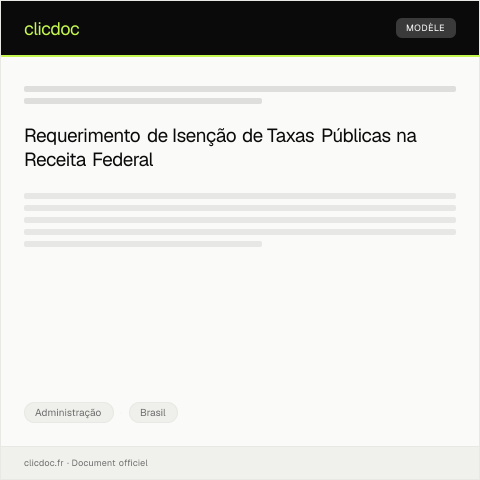 Pré-visualização do documento Requerimento de isenção de taxas públicas — Administração, Brasil
