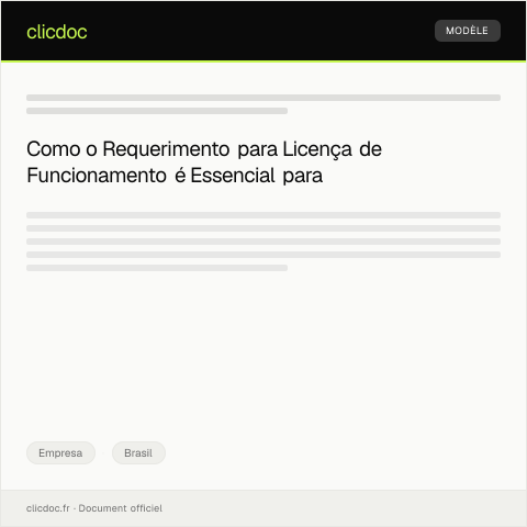 Pré-visualização do documento Requerimento para obtenção de licença de funcionamento — Empresa, Brasil